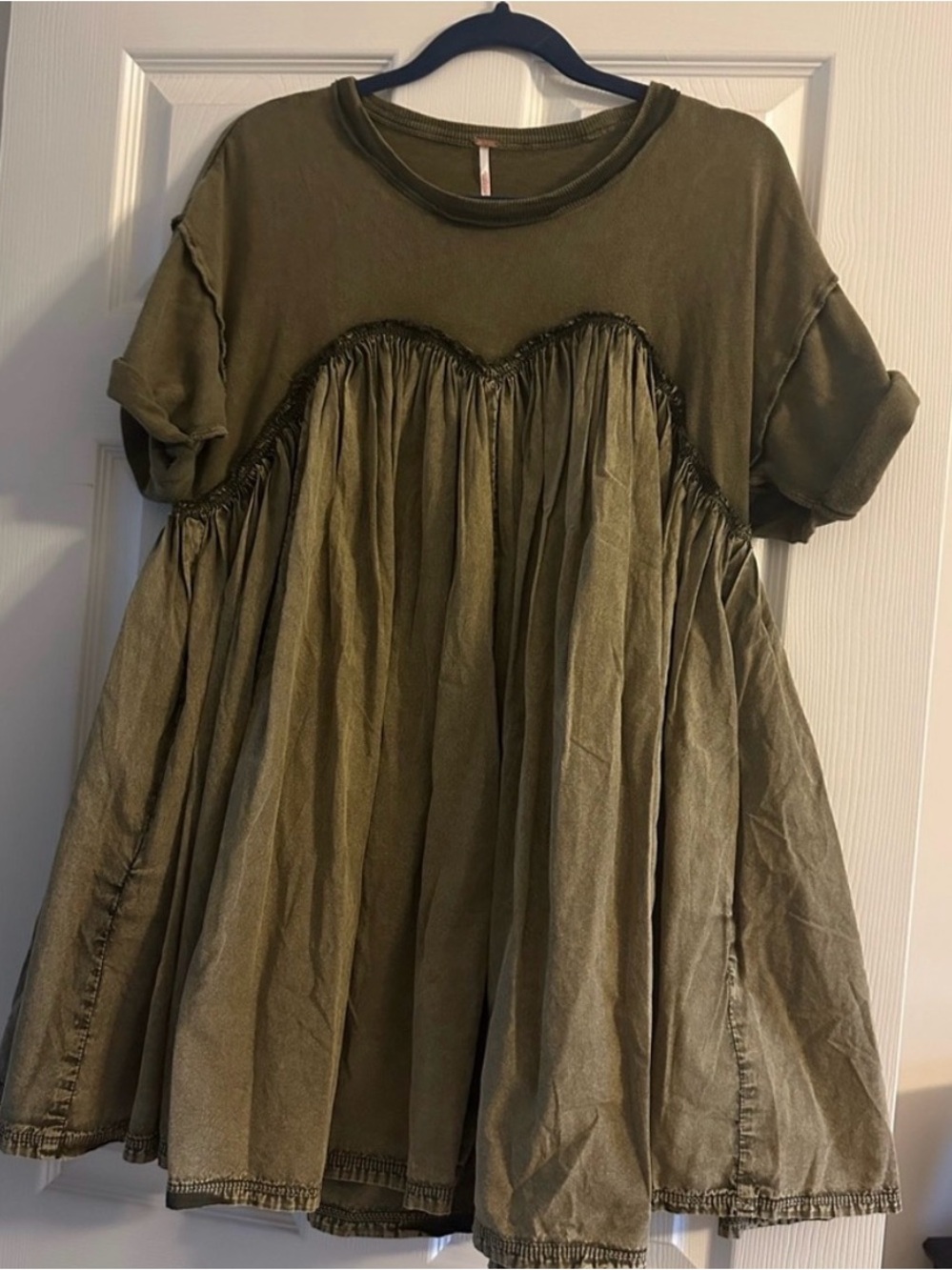 Free People Olive Green Short Babydoll Catalina Dress - Picture 4 of 4